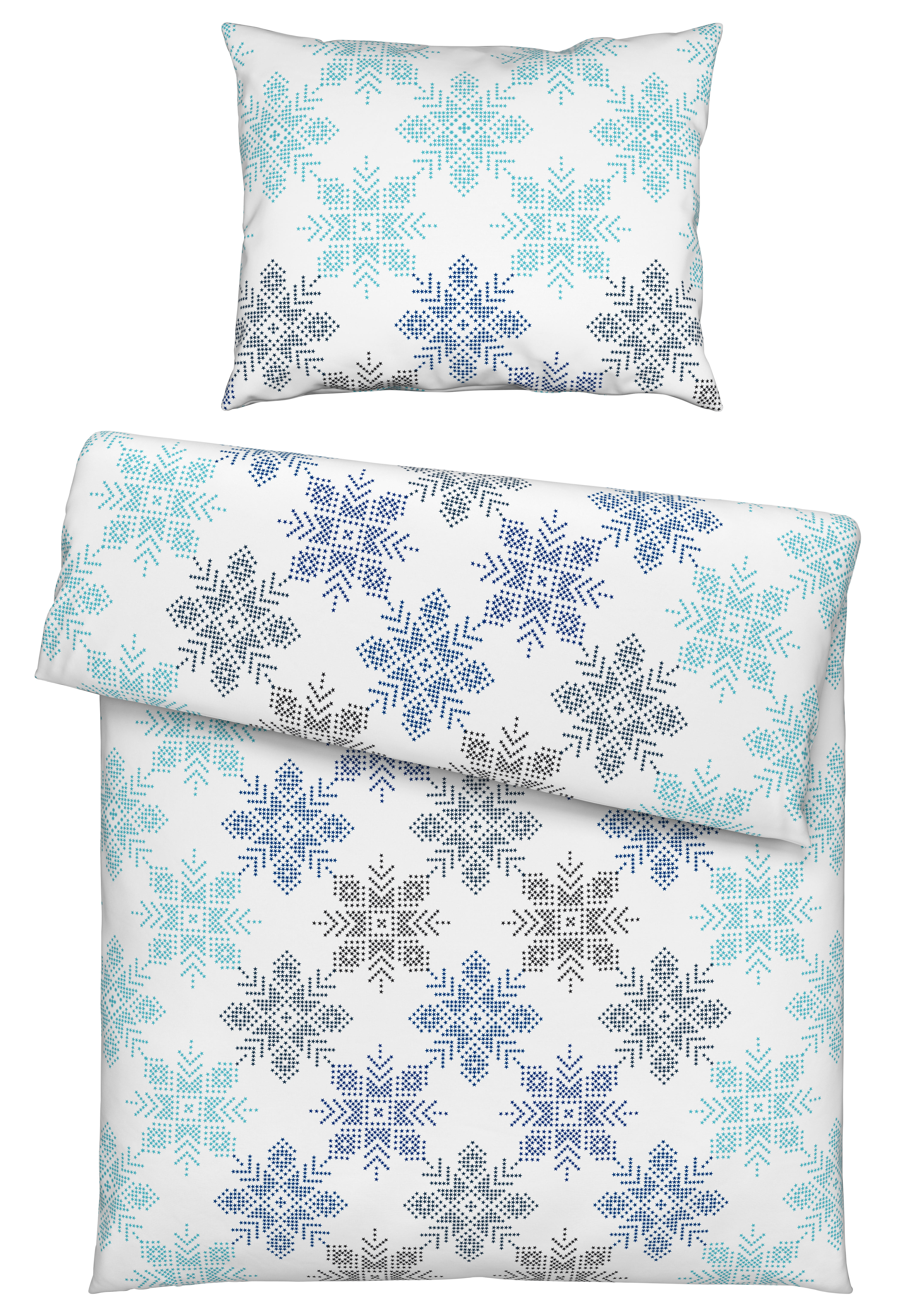 PÅSLAKANSET flanell  - vit/grå, Klassisk, textil (150cm) - Esposa