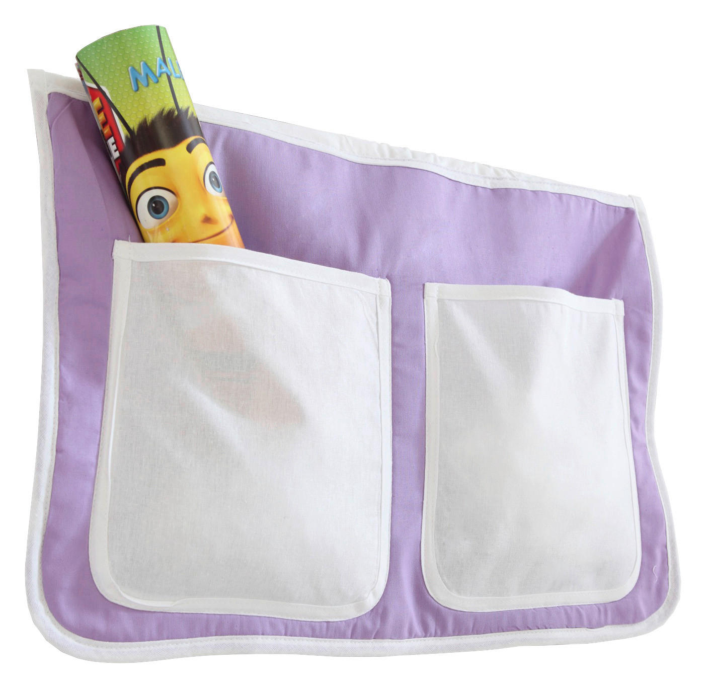 BETTTASCHE - Lila/Weiß, KONVENTIONELL, Textil (56/32/2cm) - MID.YOU