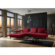 ECKSOFA in Chenille Rot  224/305 cm  - Rot/Schwarz, Design, Textil/Metall (224/305cm) - Dieter Knoll