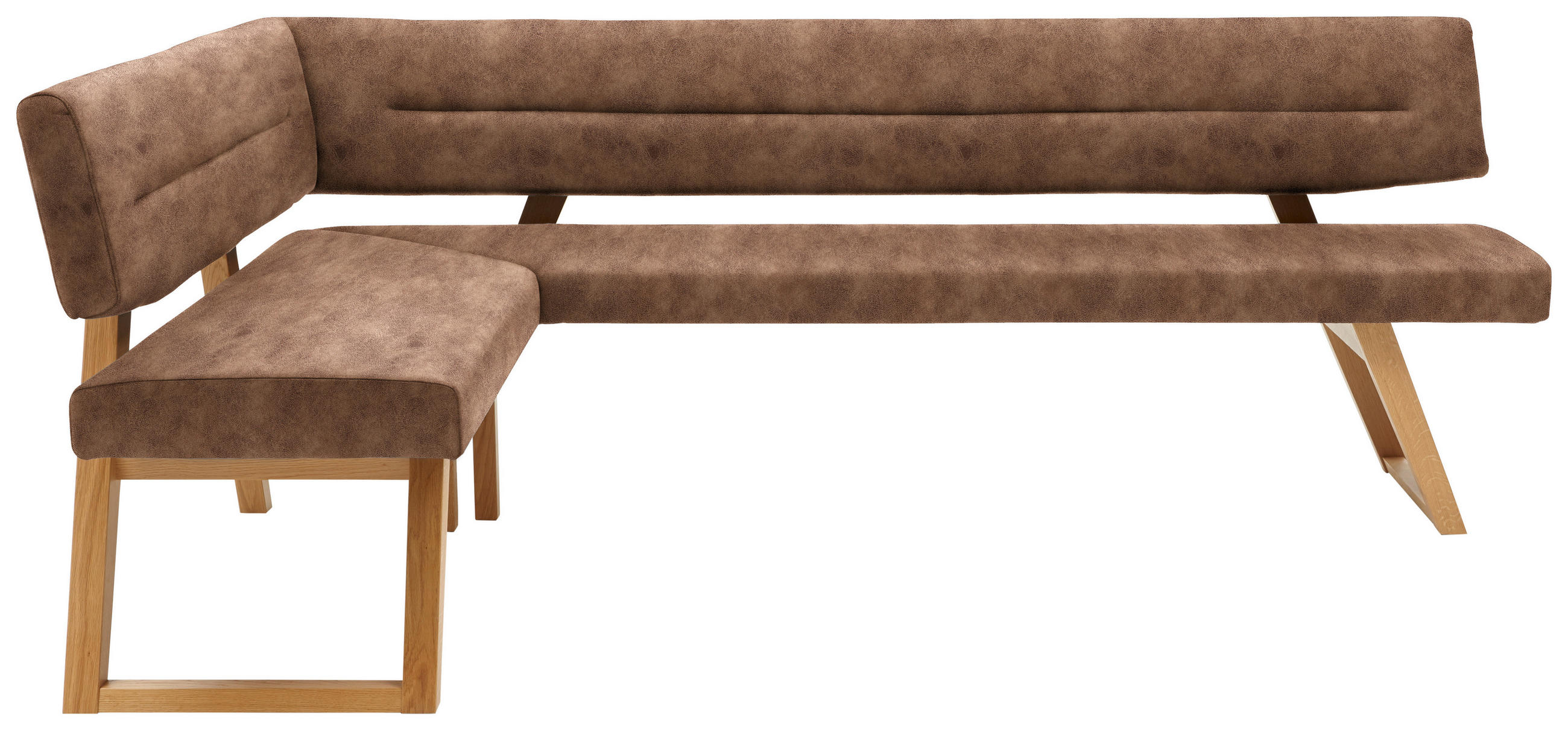 ECKBANK 155/225 cm  in Cognac  - Eichefarben/Cognac, KONVENTIONELL, Holz/Textil (155/225cm) - Dieter Knoll
