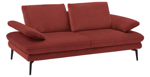 2,5-SITZER in Velours Koralle - Koralle/Beige, Design, Textil/Metall (196/89/104cm) - Dieter Knoll