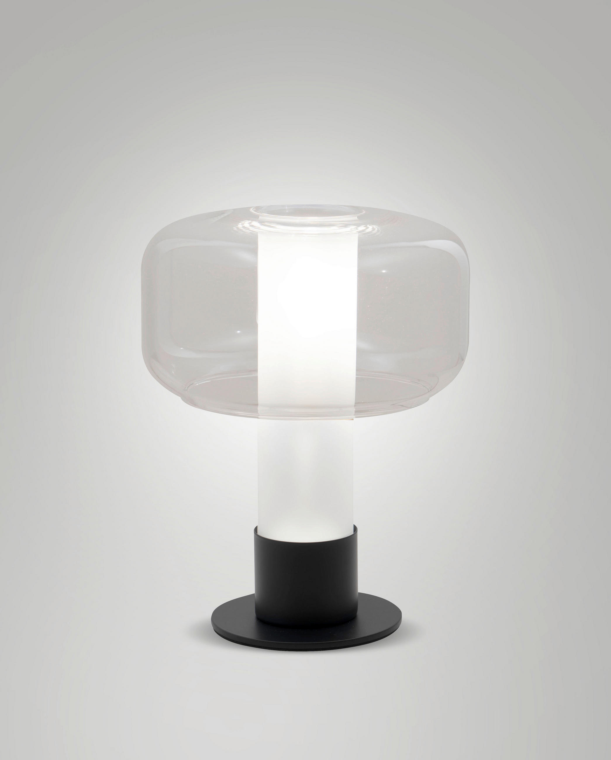 TISCHLEUCHTE Flick 22/28 cm   - Rotbraun/Schwarz, LIFESTYLE, Glas/Metall (22/28cm) - Fabas Luce