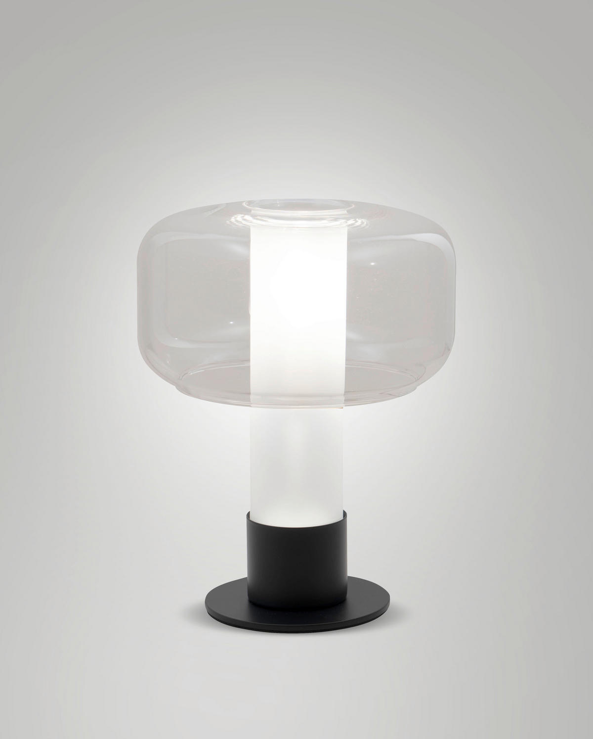 TISCHLEUCHTE Flick 22/28 cm   - Rotbraun/Schwarz, LIFESTYLE, Glas/Metall (22/28cm) - Fabas Luce