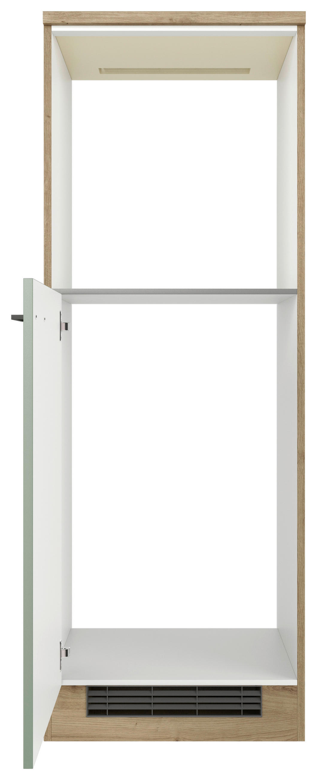 GERÄTEUMBAUSCHRANK 60/168,5/60 cm  in Grün, Eiche Artisan  - Schwarz/Eiche Artisan, KONVENTIONELL, Holzwerkstoff/Metall (60/168,5/60cm) - FlexWell