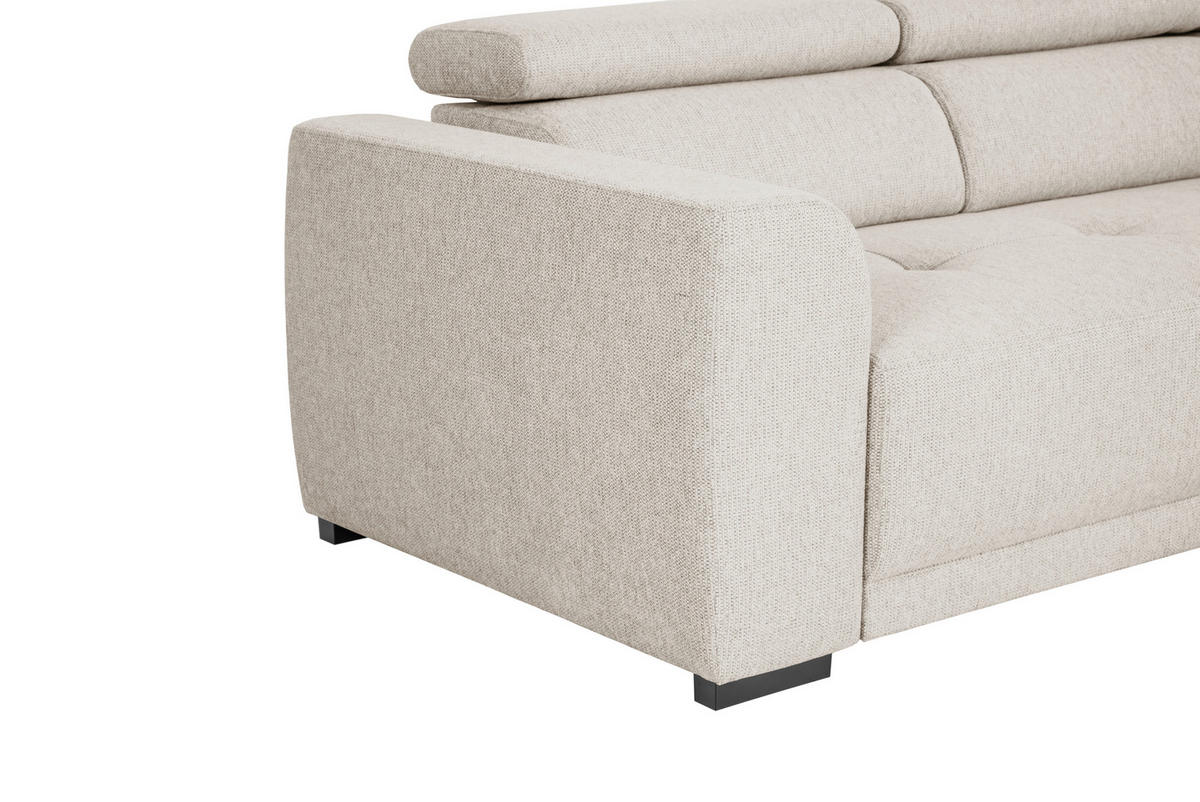 ECKSOFA Beige Struktur  - Beige/Schwarz, Design, Kunststoff/Textil (284/205cm) - Xora