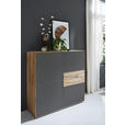 HIGHBOARD SOLIDA SOLIDA Anthrazit, Eichefarben  122/120/40 cm  - Eichefarben/Anthrazit, Design, Glas/Holz (122/120/40cm) - Valnatura
