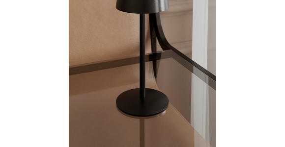 AKKU-TISCHLEUCHTE 9/22 cm  - Schwarz, Basics, Metall (9/22cm) - Novel