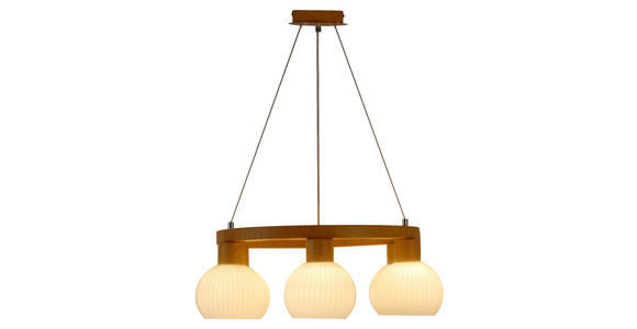 HÄNGELEUCHTE 60/120 cm  - Eichefarben/Weiß, Trend, Glas/Metall (60/120cm) - Novel