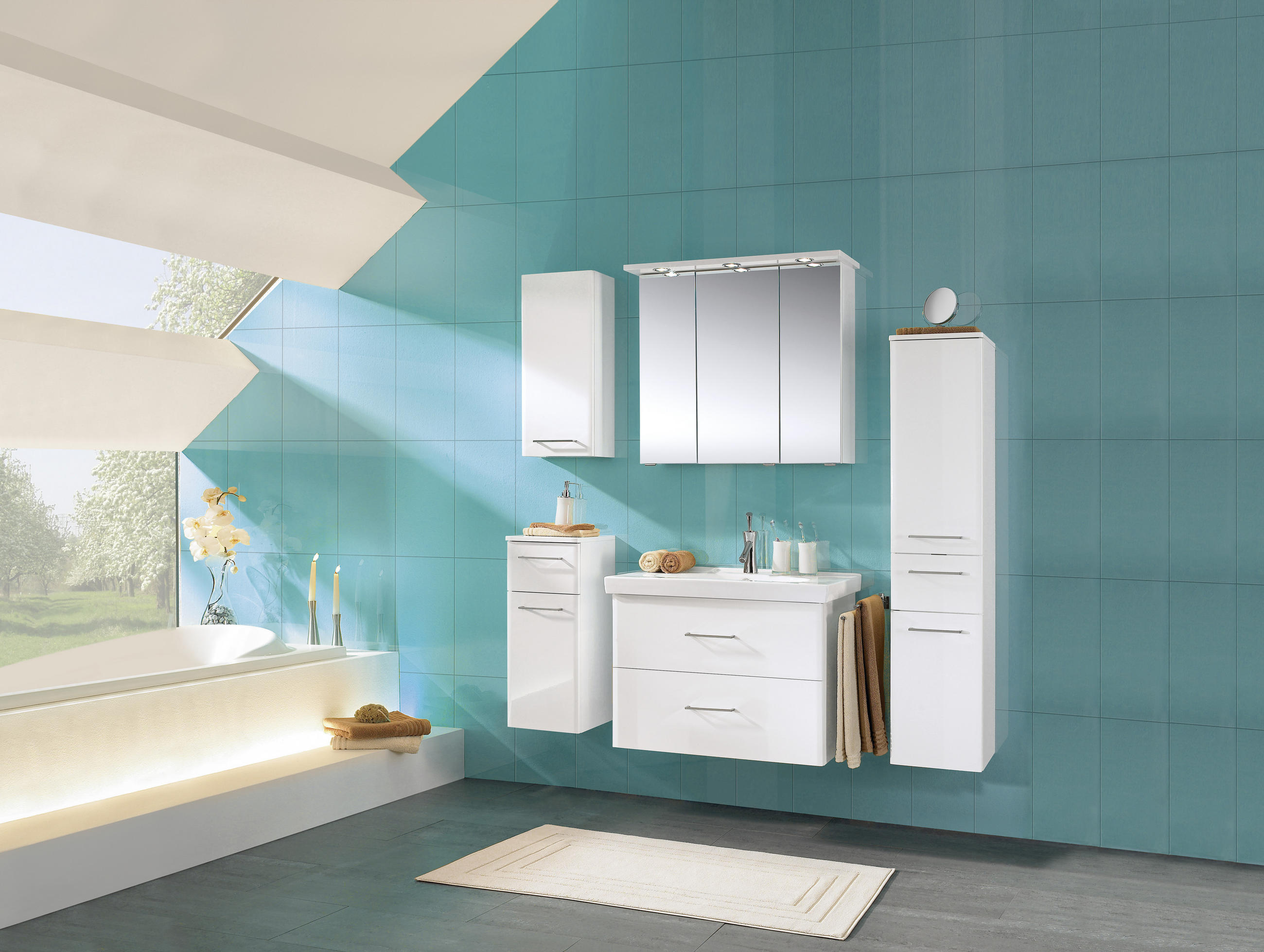 UMIVAL. ENOTA Z UMIVALNIKOM - barve kroma/bela, Konvencionalno, leseni material/keramika (82cm) - Xora