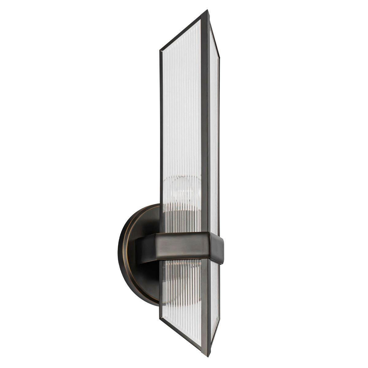 WANDLEUCHTE    - Bronzefarben, KONVENTIONELL, Glas/Metall (38,5/9,5/10,5cm) - Elstead Lighting