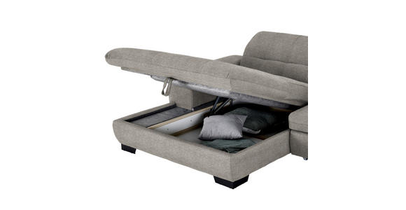 ECKSOFA  in Webstoff Grau  180/265 cm  - Schwarz/Grau, Design, Textil/Metall (180/265cm) - Carryhome
