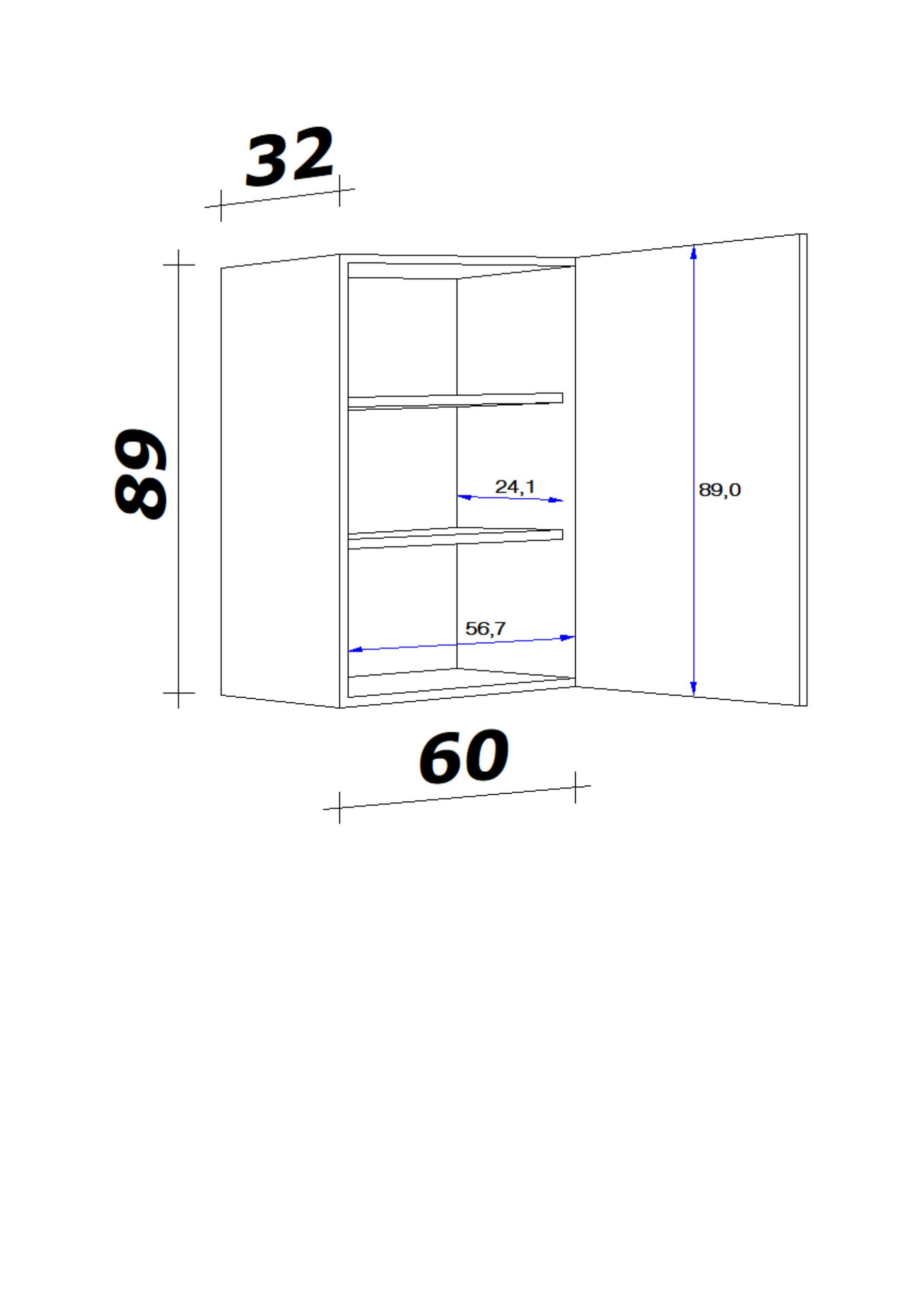 KÜCHENOBERSCHRANK 60/89/32 cm  in Sonoma Eiche, Kaschmir  - Kaschmir/Edelstahlfarben, MODERN, Holzwerkstoff/Metall (60/89/32cm) - FlexWell