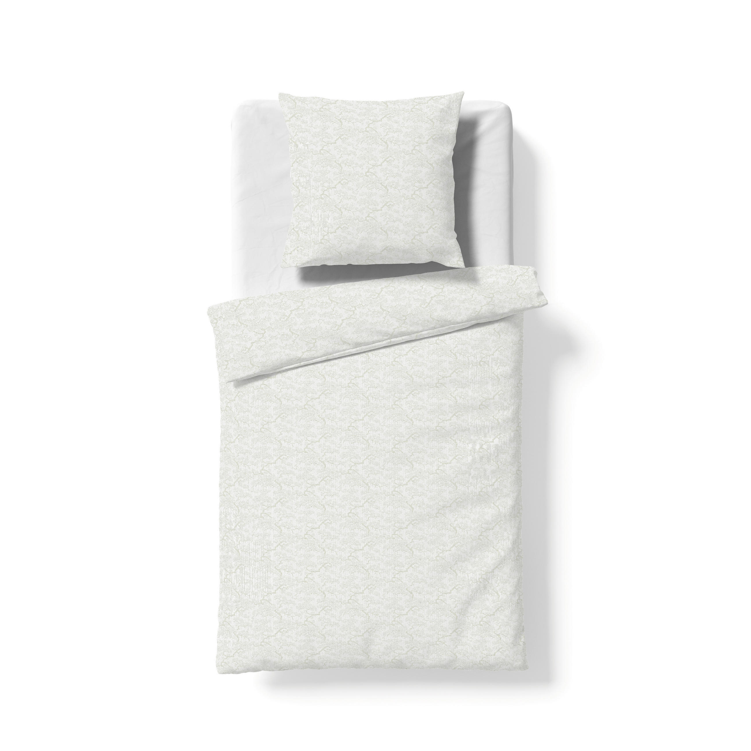 BETTWÄSCHESET 3-teilig Black Royal - Mako Brokat Damast Bettwäsche Damast 200/210 cm  - Weiss, Basics, Textil (200/210cm) - Fleuresse