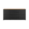 SIDEBOARD  in 165/80/40 cm  - Eichefarben/Schwarz, Design, Holzwerkstoff (165/80/40cm) - home24