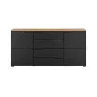 SIDEBOARD  in 165/80/40 cm  - Eichefarben/Schwarz, Design, Holzwerkstoff (165/80/40cm) - home24