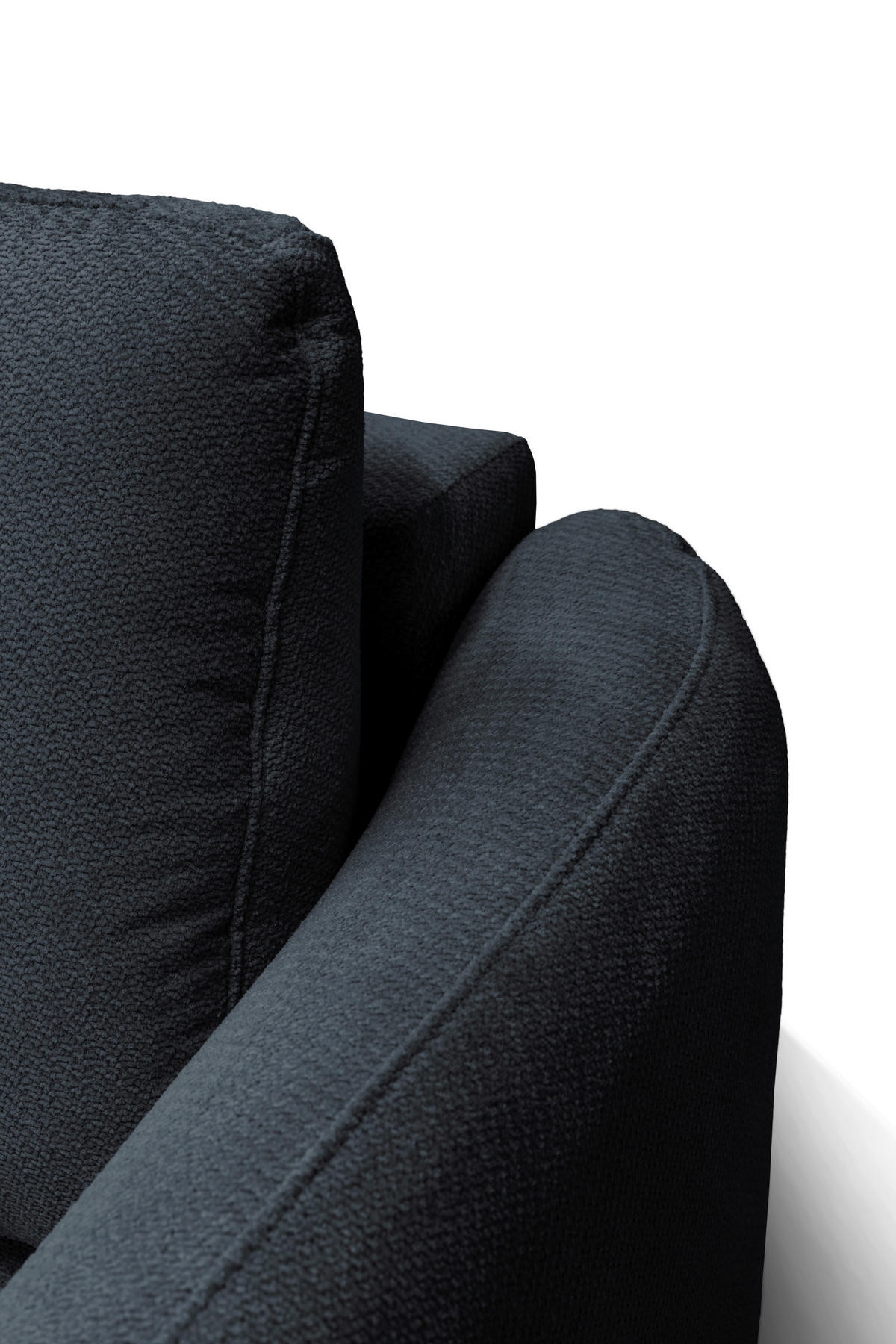ECKSOFA PORTO Graphitfarben  - Schwarz/Graphitfarben, Design, Textil (154/270cm) - MID.YOU