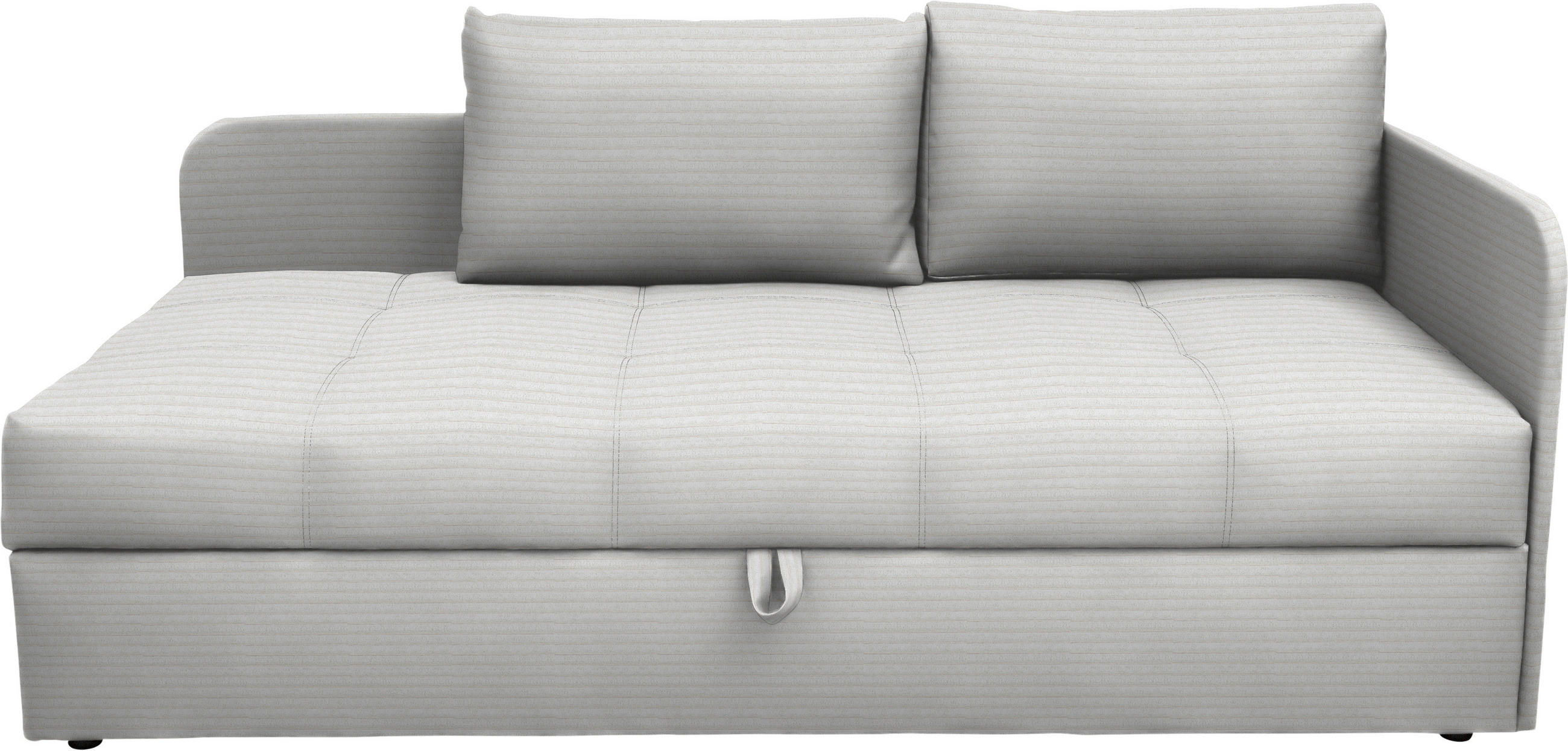 LIEGE  in Cord Hellgrau  - Hellgrau/Schwarz, Basics, Kunststoff/Textil (205/90/95cm) - Xora