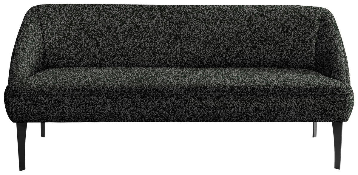 SITZBANK 237/85/72 cm Chenille Grau, Schwarz Metall  - Schwarz/Grau, KONVENTIONELL, Textil/Metall (237/85/72cm) - Moderano
