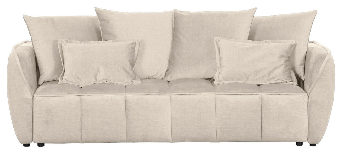SCHLAFSOFA Flachgewebe Beige  - Beige/Schwarz, KONVENTIONELL, Kunststoff/Textil (250/70/118cm) - Carryhome