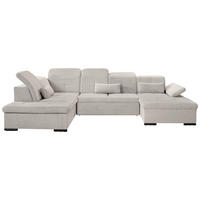 WOHNLANDSCHAFT Beige Chenille  - Beige/Grau, KONVENTIONELL, Kunststoff/Textil (188/340/240cm) - Carryhome