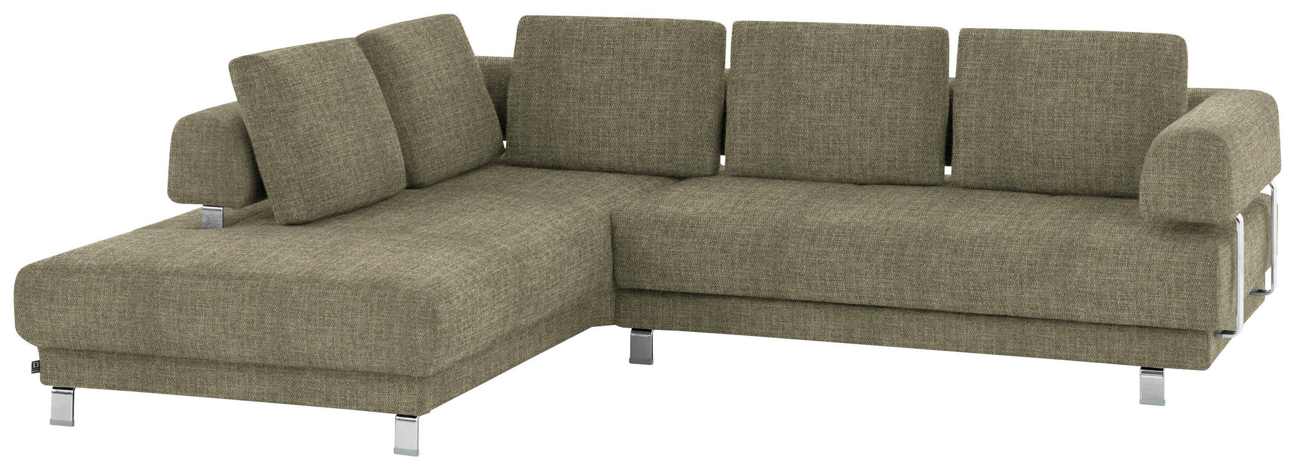 ECKSOFA Hellgrün Chenille  - Hellgrün, Design, Textil/Metall (235/277cm)