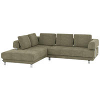 ECKSOFA in Chenille Hellgrün  - Hellgrün, Design, Textil/Metall (235/277cm)