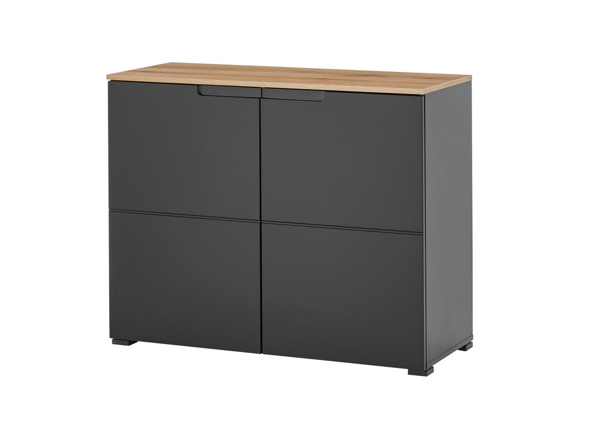 KOMMODE  in 100/80/40 cm  - Eichefarben/Schwarz, Design, Holzwerkstoff/Kunststoff (100/80/40cm) - home24