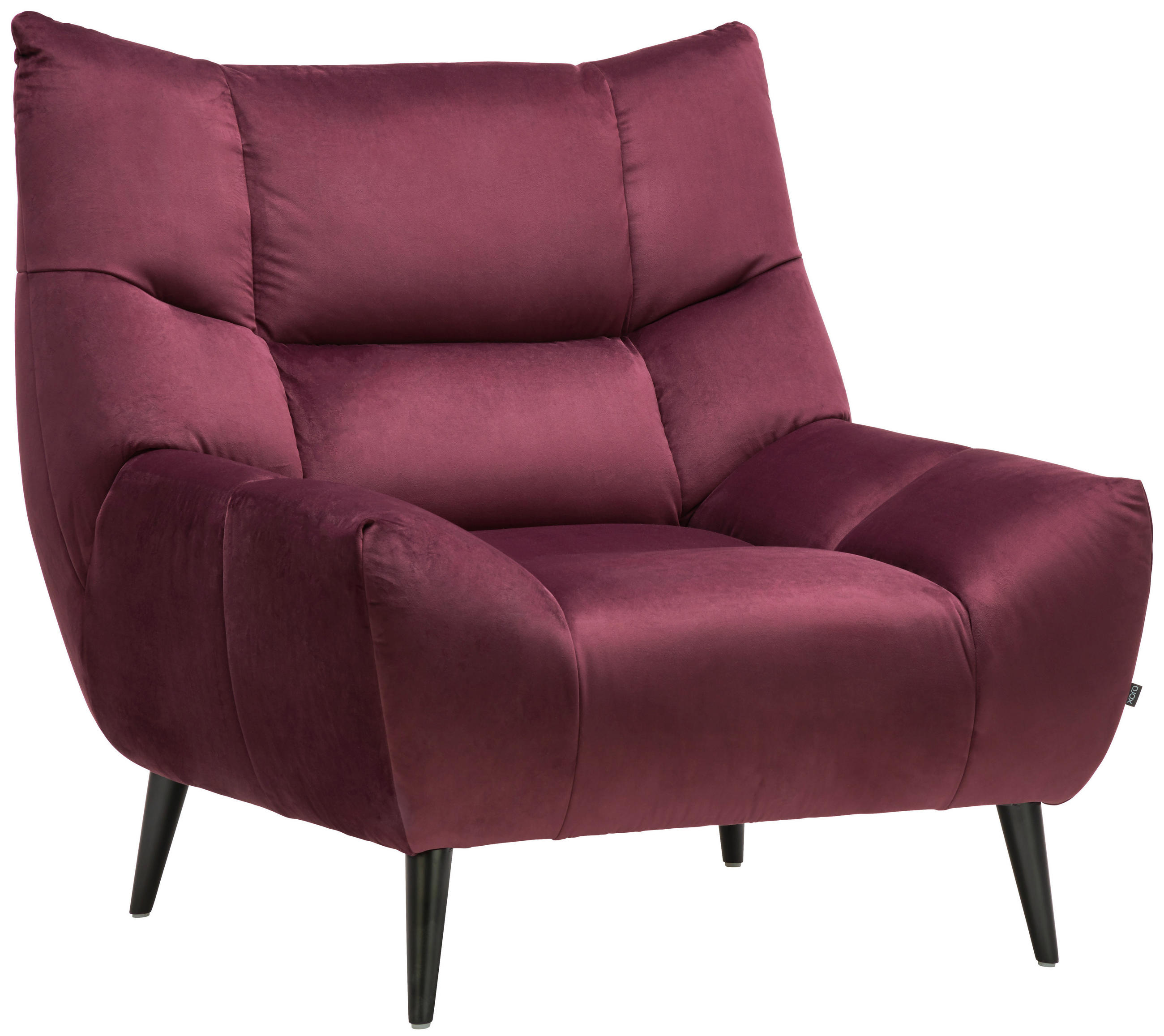 FOTELJA 100/104/99 cm , boja crnog vina  - boja crnog vina/crna, Dizajnerski, tekstil/metal (100/104/99cm) - Xora