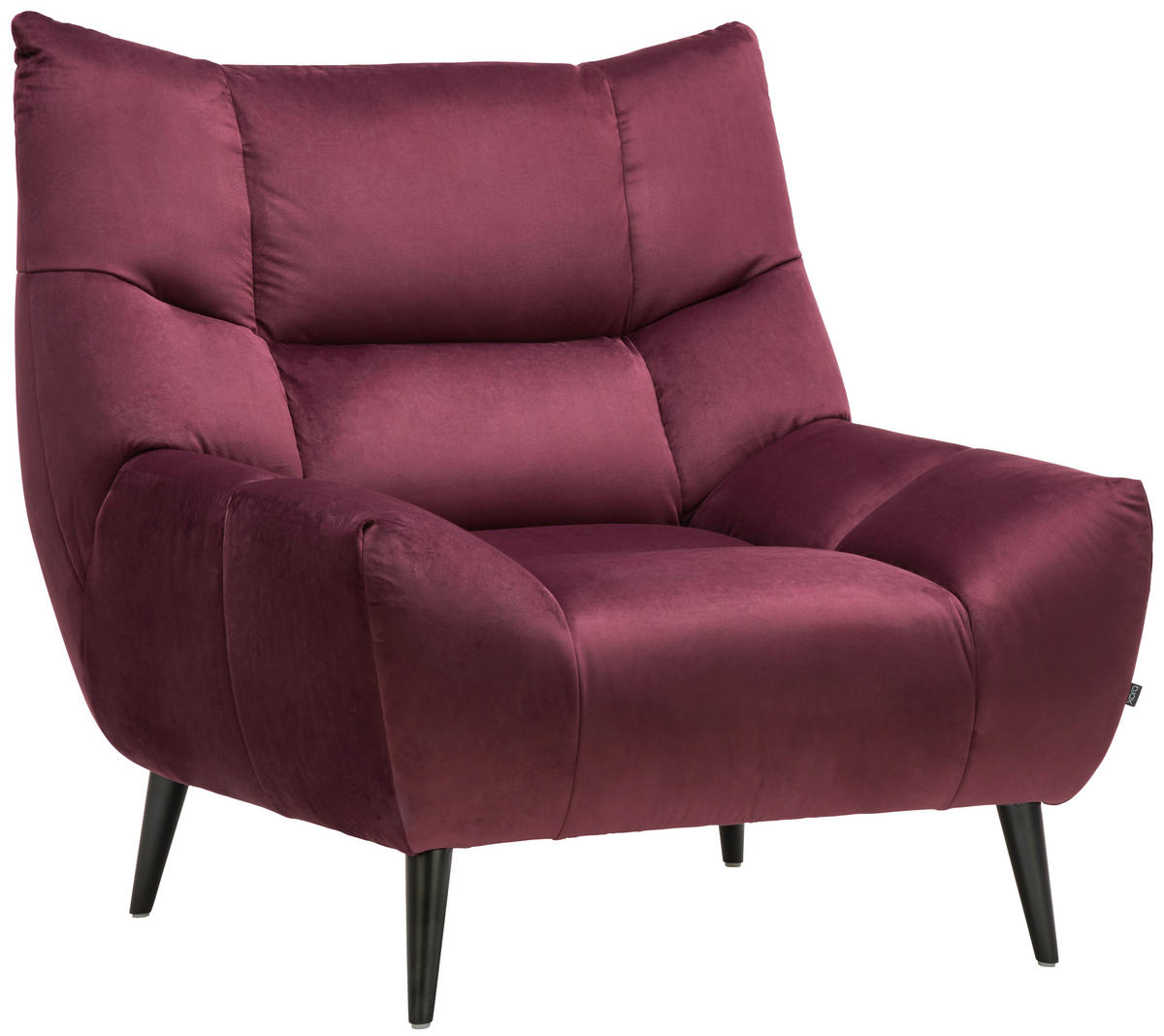 FOTELJA 100/104/99 cm , boja crnog vina  - boja crnog vina/crna, Dizajnerski, tekstil/metal (100/104/99cm) - Xora