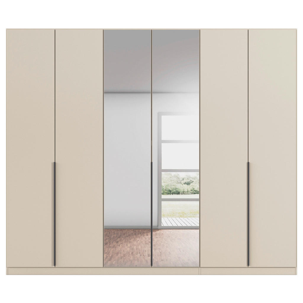 Drehtürenschrank Mit Spiegel 271cm Alabama Super Champagner