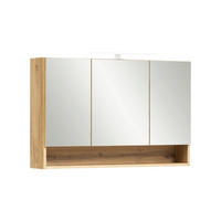 SPIEGELSCHRANK 100/64/20 cm  - Chromfarben/Eiche Wotan, Natur, Glas/Holzwerkstoff (100/64/20cm) - Xora