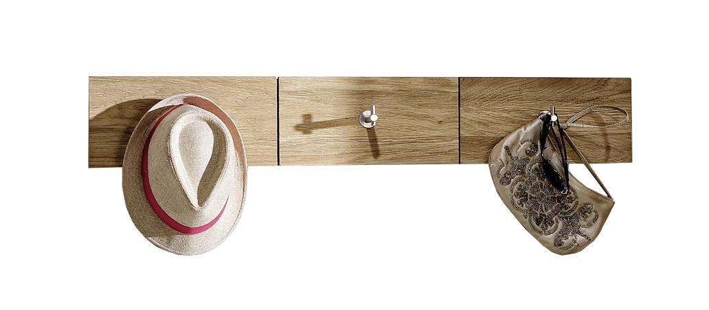 GARDEROBENLEISTE Wildeiche massiv Eichefarben - Eichefarben, Design, Holz (96/15,6/5,2cm) - Voglauer