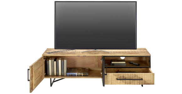 TV-ELEMENT 145/45/40 cm - Schwarz/Naturfarben, Trend, Holz/Metall (145/45/40cm) - Ambia Home