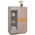 HIGHBOARD Triest Triest Taupe, Eichefarben  101/150/42 cm  - Taupe/Eichefarben, Design, Glas/Holz (101/150/42cm) - Novel
