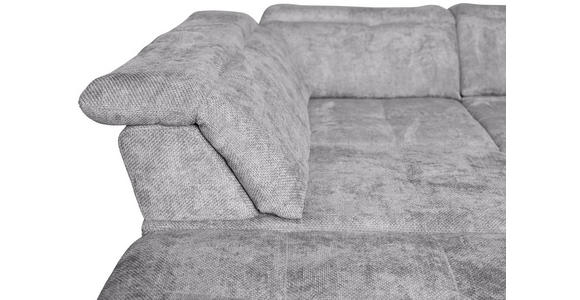 WOHNLANDSCHAFT Hellgrau Struktur  - Hellgrau/Schwarz, KONVENTIONELL, Textil/Metall (253/357/188cm) - Carryhome