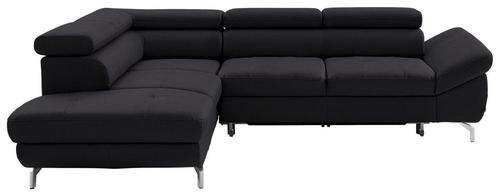 ECKSOFA in Echtleder Dunkelbraun  220/270 cm  - Dunkelbraun/Silberfarben, Design, Leder/Metall (220/270cm) - Novel