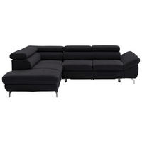 ECKSOFA in Echtleder Dunkelbraun  220/270 cm  - Dunkelbraun/Silberfarben, Design, Leder/Metall (220/270cm) - Novel