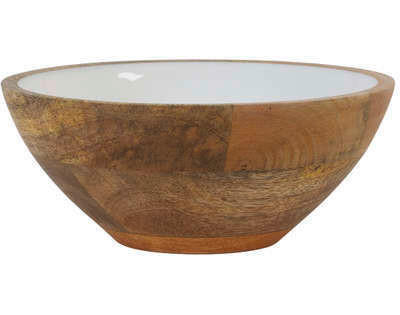 DEKOSCHALE - Weiß/Braun, Basics, Holz (19/7cm) - Light & Living