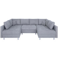 WOHNLANDSCHAFT Silberfarben Webstoff  - Chromfarben/Silberfarben, Design, Textil (192/308/192cm) - P & B