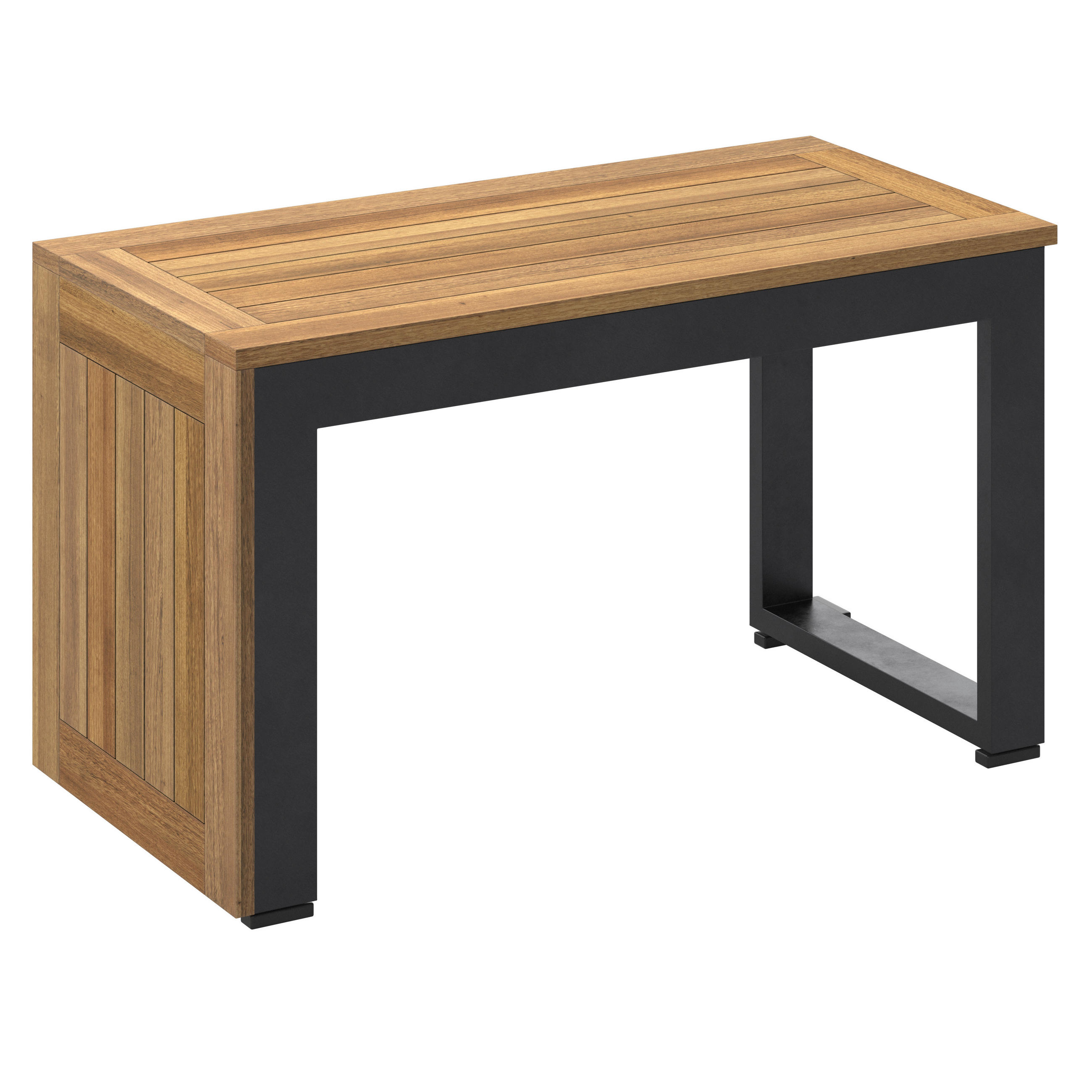 GARTENBEISTELLTISCH Holz, Metall  - Anthrazit/Akaziefarben, Design, Holz/Metall (70/38/35cm) - Ambia Garden