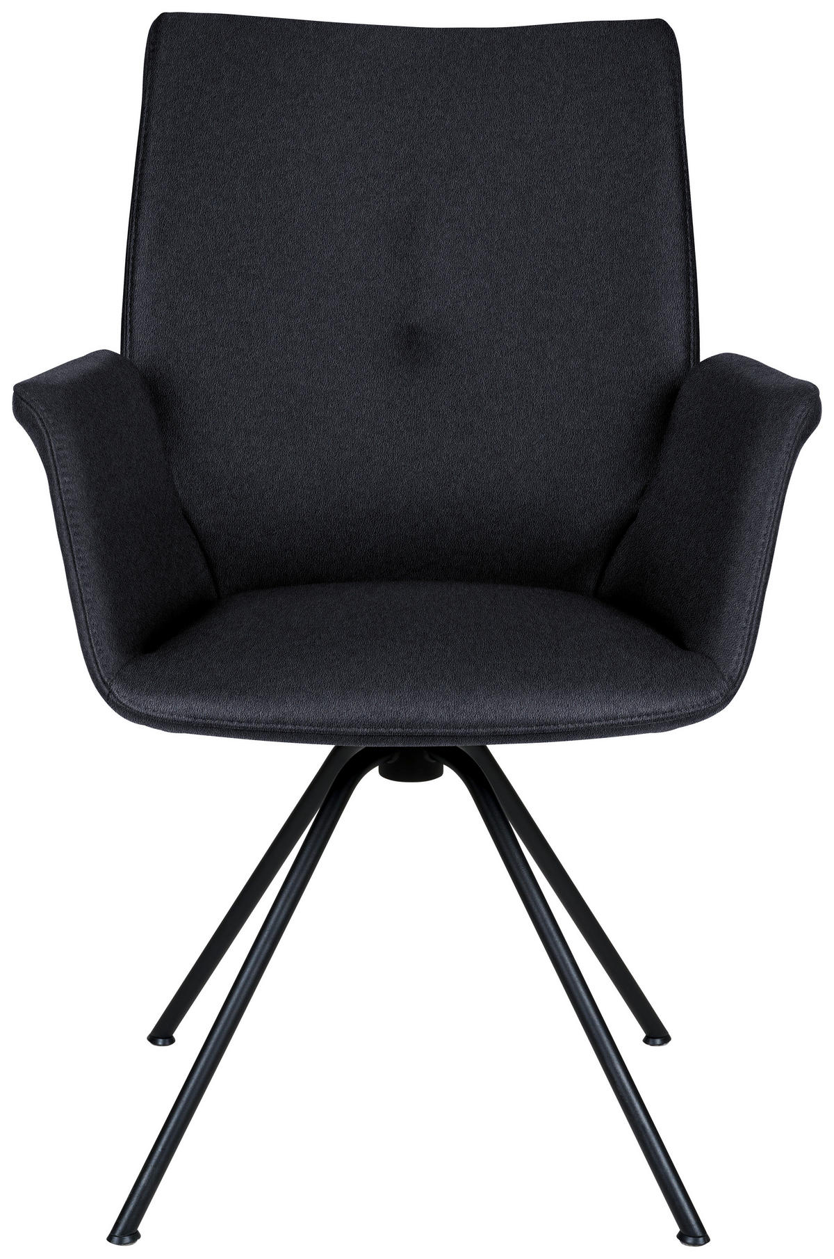 ARMLEHNSTUHL  in Stahl Echtleder pigmentiert  - Schwarz, Design, Leder/Metall (65/91/63cm) - Dieter Knoll