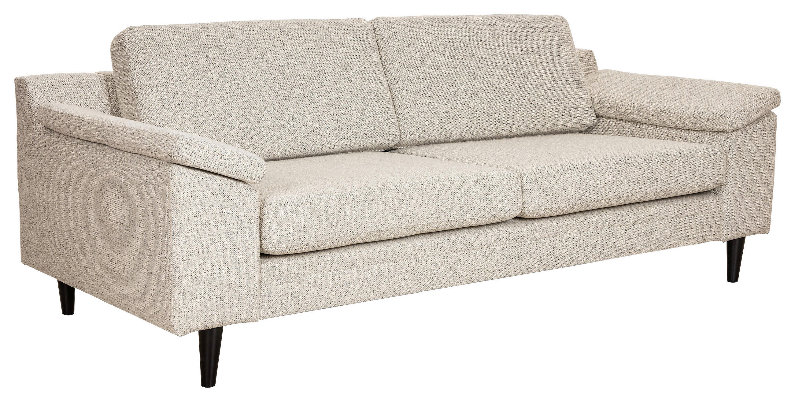 2,5-SITS SOFFA i ljusgrå  - ljusgrå/svart, Design, metall/trä (211/85/92cm) - Pure Home Comfort