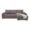 ECKSOFA Flachgewebe Graubraun  - Schwarz Hochglanz/Graubraun, Modern, Textil/Metall (273/93/166cm) - MID.YOU