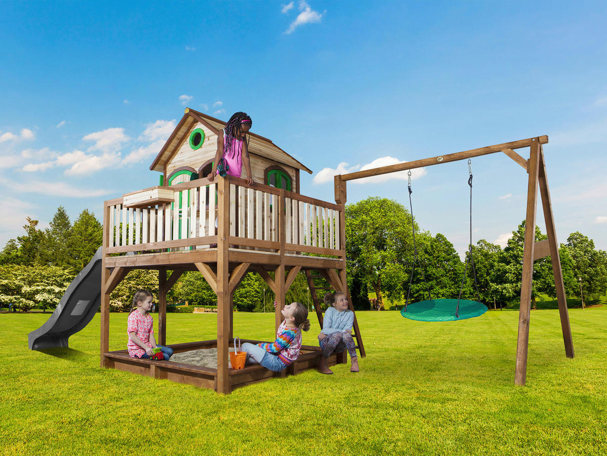 SPIELTURM 613/291/277 cm  - Braun/Grau, Konventionell, Holz (613/291/277cm)