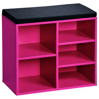 SCHUHREGAL Schwarz, Pink  - Pink/Schwarz, Basics, Holzwerkstoff/Textil (51,5/48/29,5cm) - Kesper