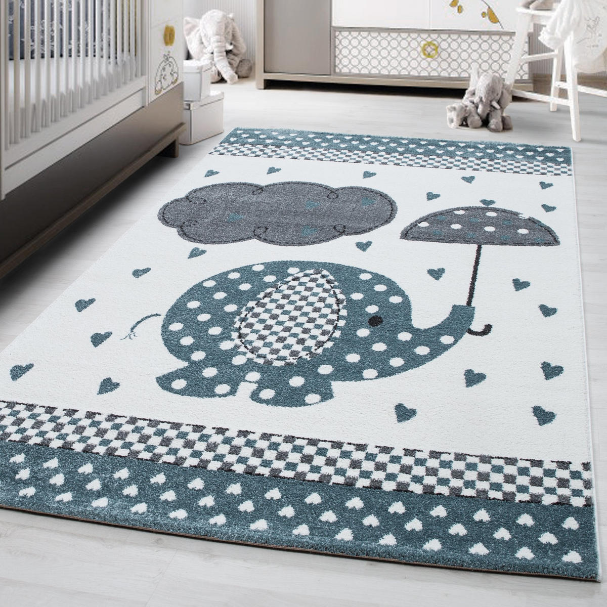 DĚTSKÝ KOBEREC, 80/150 cm, modrá, šedá, bílá - šedá/bílá, Trend, textil (80/150cm) - Ben'n'jen