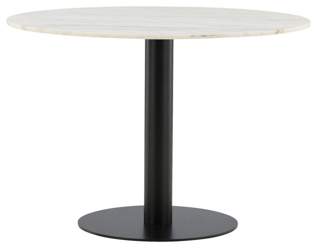 MATBORD i metall, sten 106/106/75 cm   - vit/svart, Design, metall/sten (106/106/75cm) - Livetastic