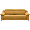 3-SITZER-SOFA in Chenille Gelb  - Gelb/Schwarz, Design, Textil/Metall (230/104/104cm) - Valdera