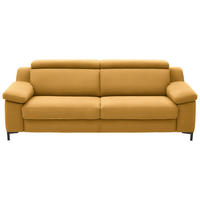 3-SITZER-SOFA in Chenille Gelb  - Gelb/Schwarz, Design, Textil/Metall (230/104/104cm) - Valdera