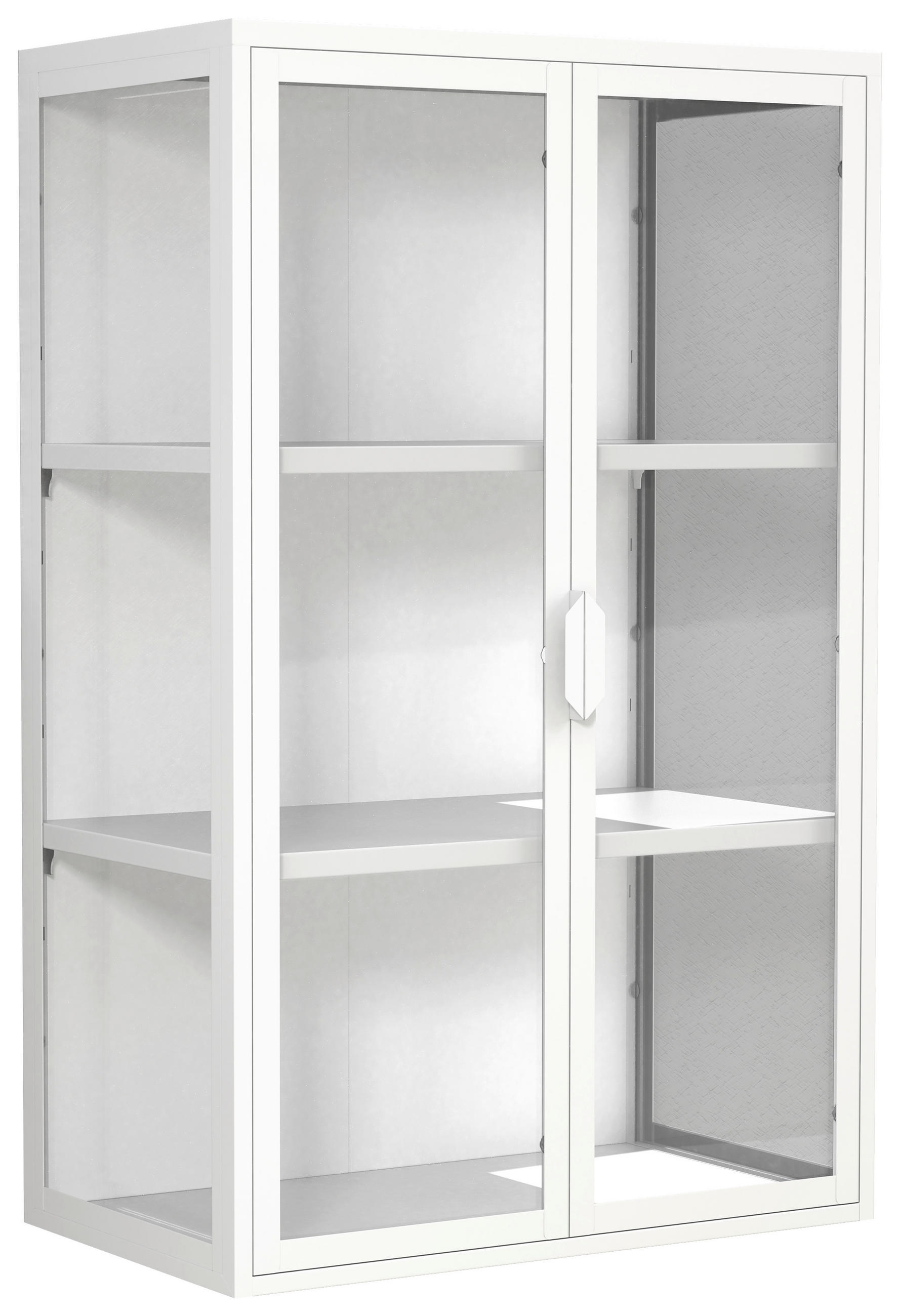 HÄNGEVITRINE in Weiß  - Transparent/Weiß, Design, Glas/Metall (60/95/35cm) - MID.YOU